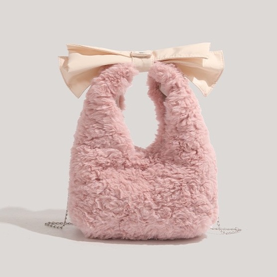 Women Bags Wholesale - Borsa a Mano in Peluche con