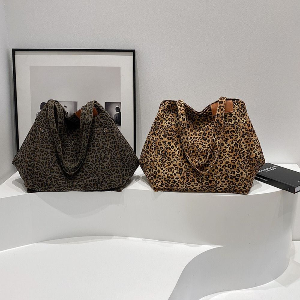 Women Bags Manufacturer - Borsa in tela con motivo leopardo,