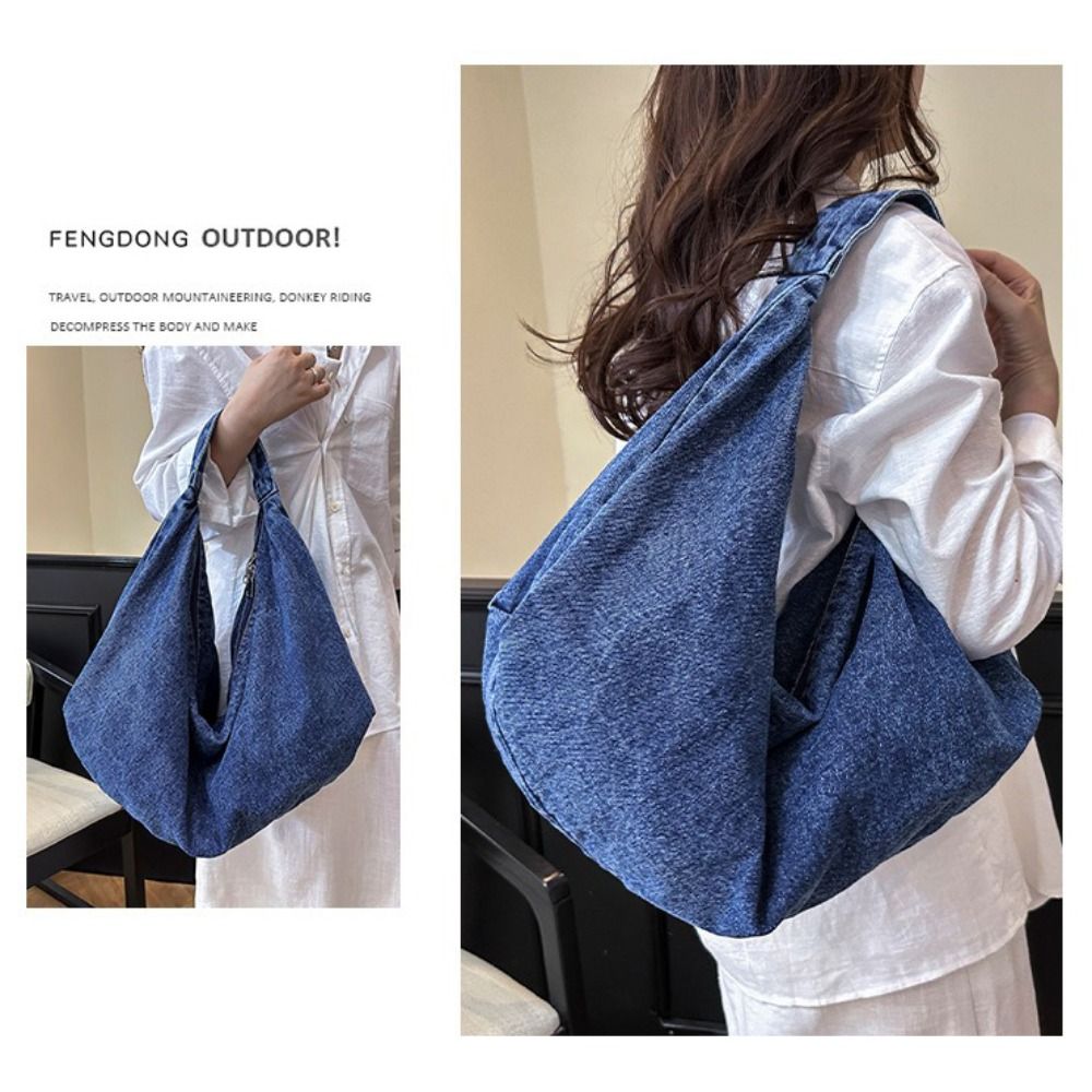 Borsa a mano in denim oversize - Half Moon Crescent recensione e prezzo