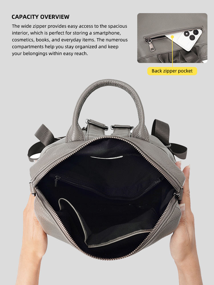 Zency Zaino Premium in Vera Pe - Women Bags Grey recensione e prezzo